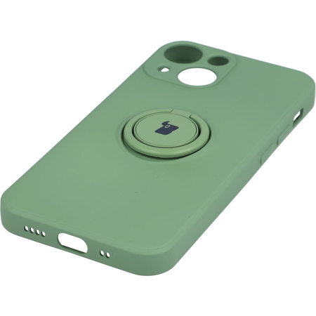Etui Bizon Case Silicone Ring do iPhone 13 Mini, zielone