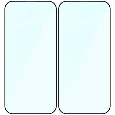 Szkło hartowane Bizon Glass Edge Duo do iPhone 14 Pro, czarna ramka, 2 sztuki