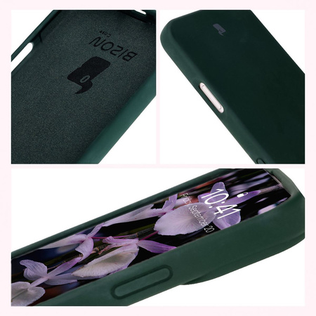 Silikonowe etui Bizon Soft Case do iPhone 16 Plus, ciemnozielone