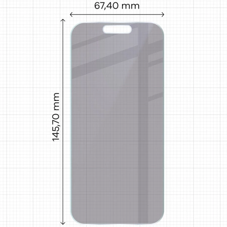 Prywatyzujące szkło hybrydowe Bizon Glass Mule Shadow do iPhone 16 Pro, matowe