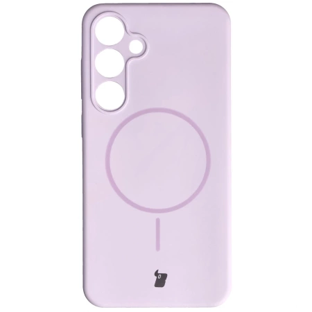 Silikonowe etui z pierścieniem magnetycznym Bizon Soft Case Magnetic do Galaxy S24 Plus, jasnofioletowe