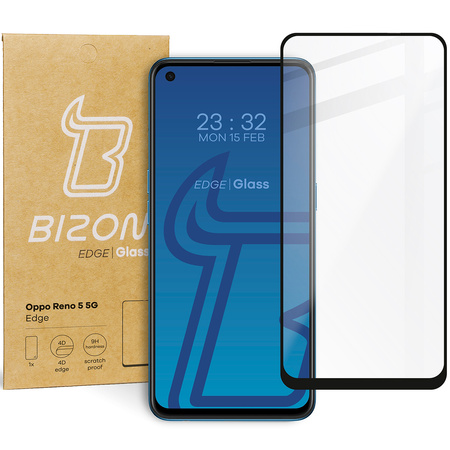 Szkło hartowane Bizon Glass Edge do Oppo Reno 5 5G, czarne