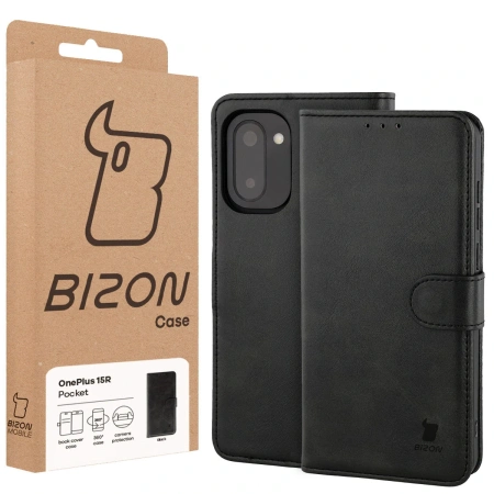 Etui z klapką Bizon Case Pocket do OnePlus 15R, czarne