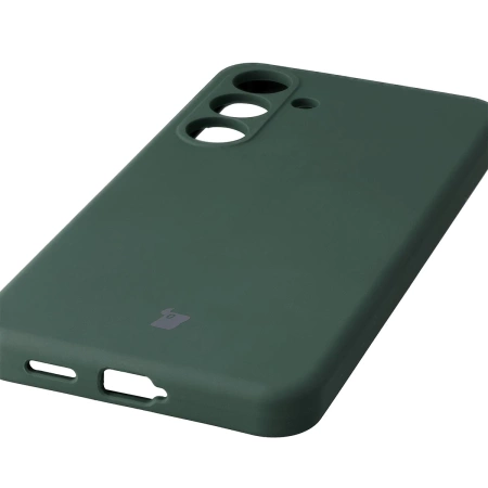 Silikonowe etui Bizon Soft Case do Galaxy S25 FE, ciemnozielone