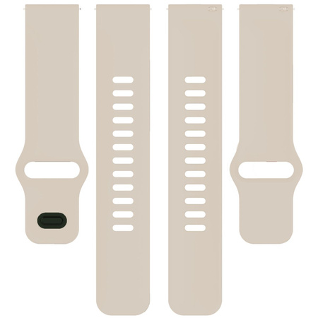 Pasek silikonowy do smartwatcha, Bizon Strap Watch Silicone Pro H, Quick Release 22 mm, beżowy