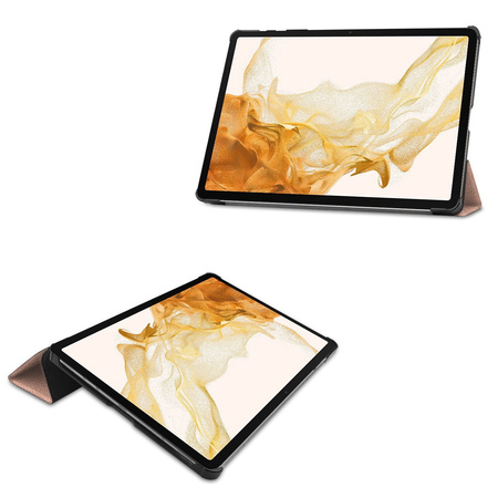 Etui Bizon Case Tab Croc do Galaxy Tab S10 Plus / S9 Plus, różowozłote