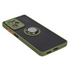 Etui z uchwytem na palec Bizon Case Hybrid Ring do Xiaomi Poco X5 Pro, przydymione z zieloną ramką