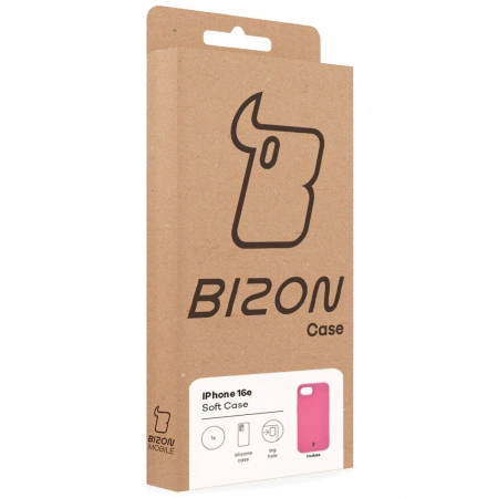 Silikonowe etui Bizon Soft Case do iPhone 16e, fuksja