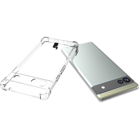 Etui + 2x szkło Bizon Case Clear Pack do Pixel 6A, przezroczyste