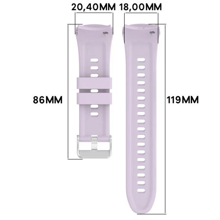 Silikonowy pasek Bizon Strap Watch Silicone T do Huawei Watch 5 42 mm, fioletowy