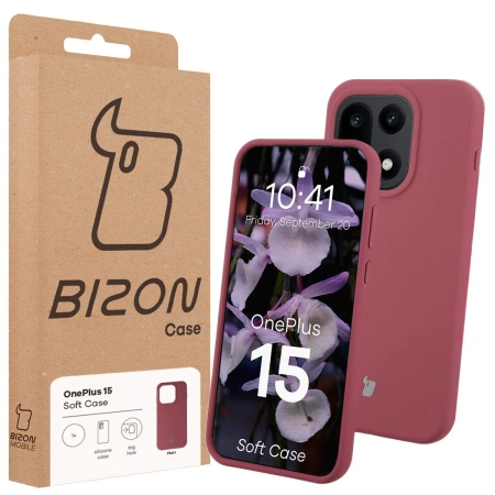 Silikonowe etui Bizon Soft Case do OnePlus 15, ciemnofioletowe