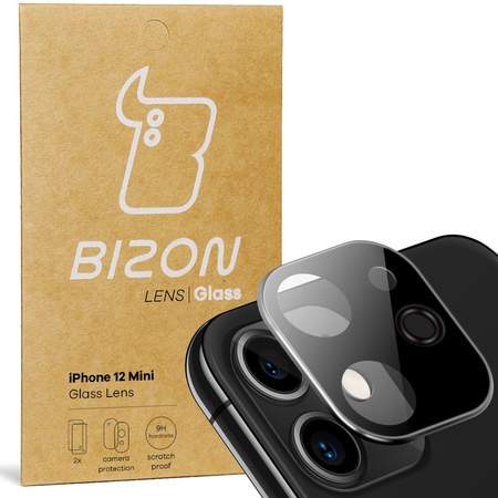 Szkło na aparat Bizon Glass Silk Lens dla iPhone 12 Mini, 2 sztuki