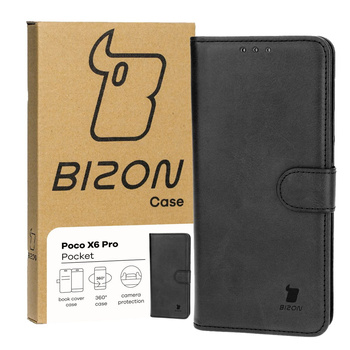 Etui z klapką Bizon Case Pocket do Xiaomi Poco X6 Pro, czarne