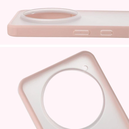 Etui Bizon Case Angelo do Nothing Phone (3a) Pro, półprzezroczyste z różową ramką