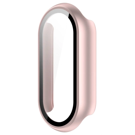 Etui ze szkłem do zegarka Bizon Case+Glass Watch do Xiaomi Smart Band 10, jasnoróżowe