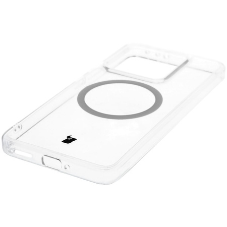 Etui z pierścieniem magnetycznym Bizon Case CrystalO do Xiaomi 14T, przezroczyste