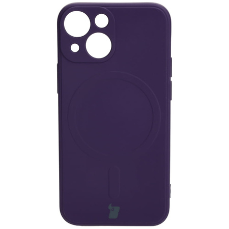 Etui Bizon Case Silicone Magnetic Sq do iPhone 13 Mini, śliwkowe