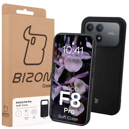 Silikonowe etui Bizon Soft Case do Xiaomi POCO F8 Pro, czarne