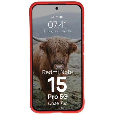 Pancerne etui Bizon Case Tur do Xiaomi Redmi Note 15 Pro 5G, czerwone