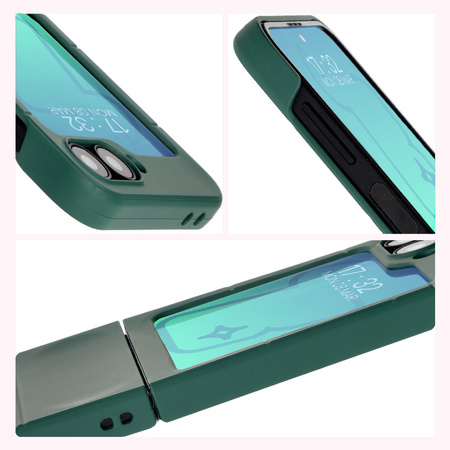 Pancerne etui Bizon Case Tur do Galaxy Z Flip6, ciemnozielone