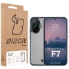 Etui Bizon Case Angelo do Xiaomi POCO F7, półprzezroczyste z szarą ramką