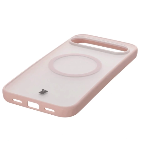 Etui z pierścieniem magnetycznym Bizon Case MatteO do Pixel 10 Pro XL, przydymione-różowe