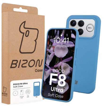 Silikonowe etui Bizon Soft Case do Xiaomi POCO F8 Ultra, niebieskie