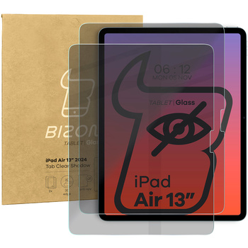 Prywatyzujące szkło hartowane Bizon Glass Tab Clear Shadow do iPad Air 13" M2 2024, 2 sztuki