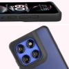 Etui z uchwytem na palec Bizon Case Hybrid Ring do Motorola Edge 60 Pro, przydymione z czarną ramką