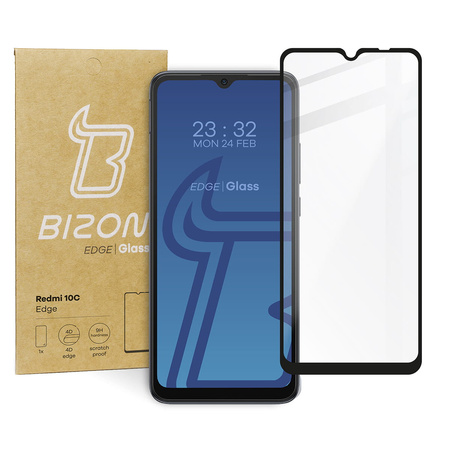 Szkło hartowane Bizon Glass Edge do Redmi 10C, czarne