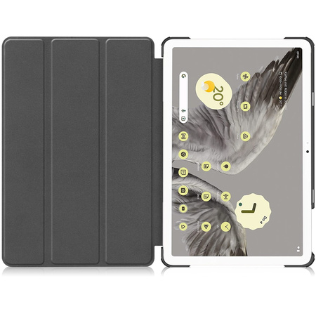 Etui Bizon Case Tab Croc do Google Pixel Tablet, różowozłote