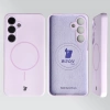 Silikonowe etui z pierścieniem magnetycznym Bizon Soft Case Magnetic do Galaxy S24 Plus, jasnofioletowe