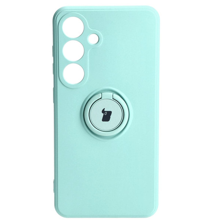 Etui Bizon Case Silicone Ring Sq do Galaxy S24, turkusowe