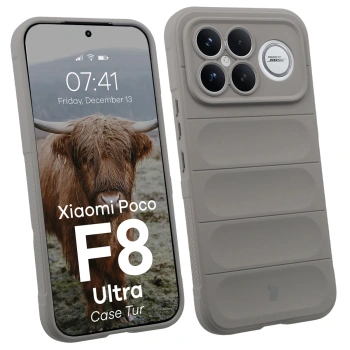 Pancerne etui Bizon Case Tur do Xiaomi POCO F8 Ultra, jasnoszare