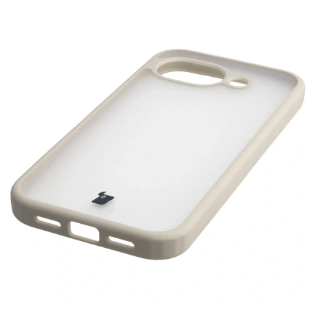 Etui Bizon Case Angelo do Google Pixel 10a, półprzezroczyste z beżową ramką