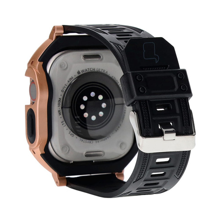 Etui z paskiem Bizon Strap + Case Watch Armor do Apple Watch Ultra 49mm, złote