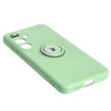 Etui Bizon Case Silicone Ring Sq do Galaxy S24, jasnozielone