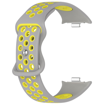 Pasek Bizon Strap Watch Octo do Xiaomi Redmi Watch 5/4 / Smart Band 9/8 Pro, jasnoszaro-żółty