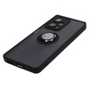 Etui z uchwytem na palec Bizon Case Hybrid Ring do Xiaomi Redmi Note 12 Pro+ 5G, przydymione z czarną ramką