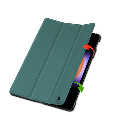 Etui Bizon Case Tab Croc do Xiaomi Pad 6S Pro, ciemnozielone