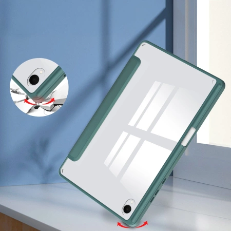 Etui z klapką Bizon Case Tab Clear Matt do Galaxy Tab S11, ciemnozielone