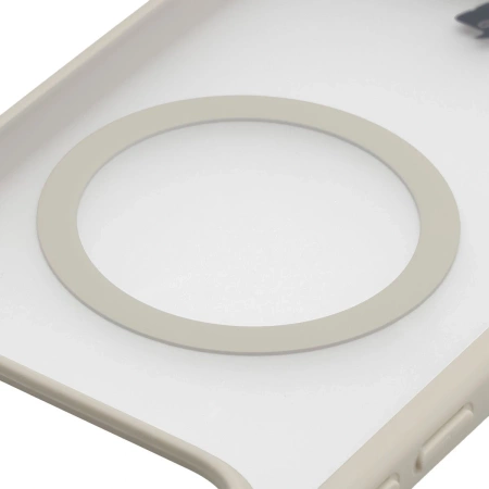 Etui z pierścieniem magnetycznym Bizon Case MatteO do Xiaomi POCO F8 Ultra, przydymione-beżowe