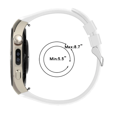 Silikonowy pasek Bizon Strap Watch Silicone T do Huawei Watch 5 46 mm, biały
