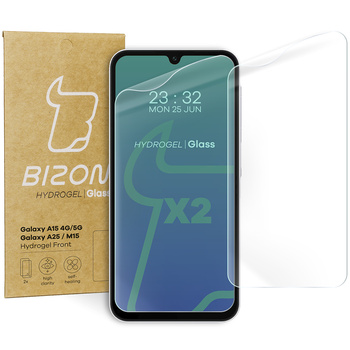 Folia hydrożelowa na ekran Bizon Glass Hydrogel Front Duo do Galaxy A15 4G/5G, Galaxy A25 5G / M15 5G, 2 sztuki