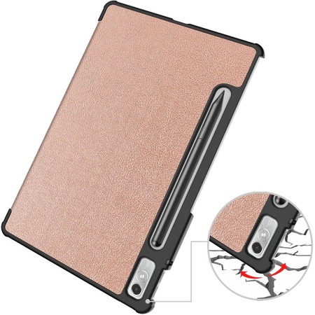 Etui Bizon Case Tab Croc do Lenovo Xiaoxin Pad Pro 2022 / P11 Pro Gen 2, różowozłote