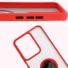 Etui z uchwytem na palec Bizon Case Hybrid Ring do Realme 14 5G / 14T 5G, przydymione z czerwoną ramką