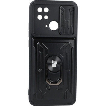 Etui Bizon Case Camshield Card Slot Ring do Xiaomi Redmi 10C, czarne
