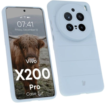Pancerne etui Bizon Case Tur do Vivo X200 Pro, jasnoniebieskie