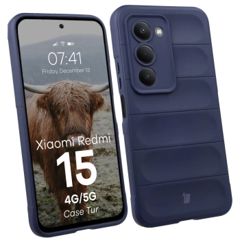 Pancerne etui Bizon Case Tur do Xiaomi Redmi 15 4G / 5G, granatowe