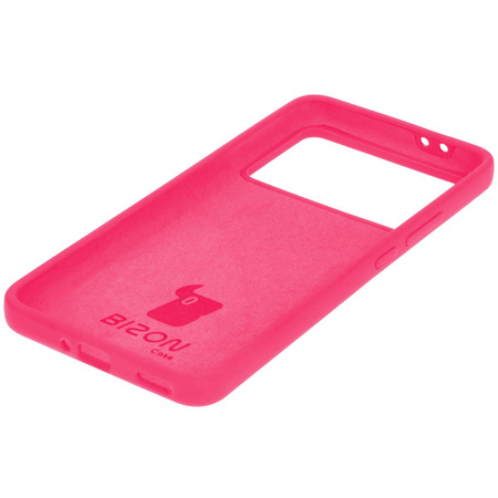 Silikonowe etui Bizon Soft Case do Xiaomi Poco F6 Pro, neonowo-różowe